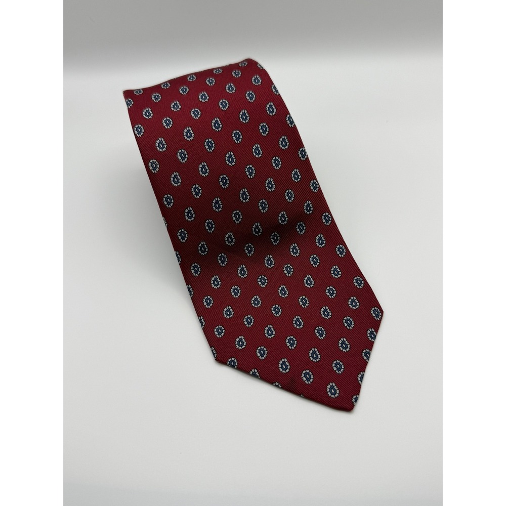 Brooks Brothers Silk Tie OS Red Paisley Medallion Italy Preppy Ivy Traditional